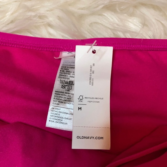 NWT Old navy neon bright pink bikini swimsuit bottom bathing suit one piece sz M - Picture 8 of 16